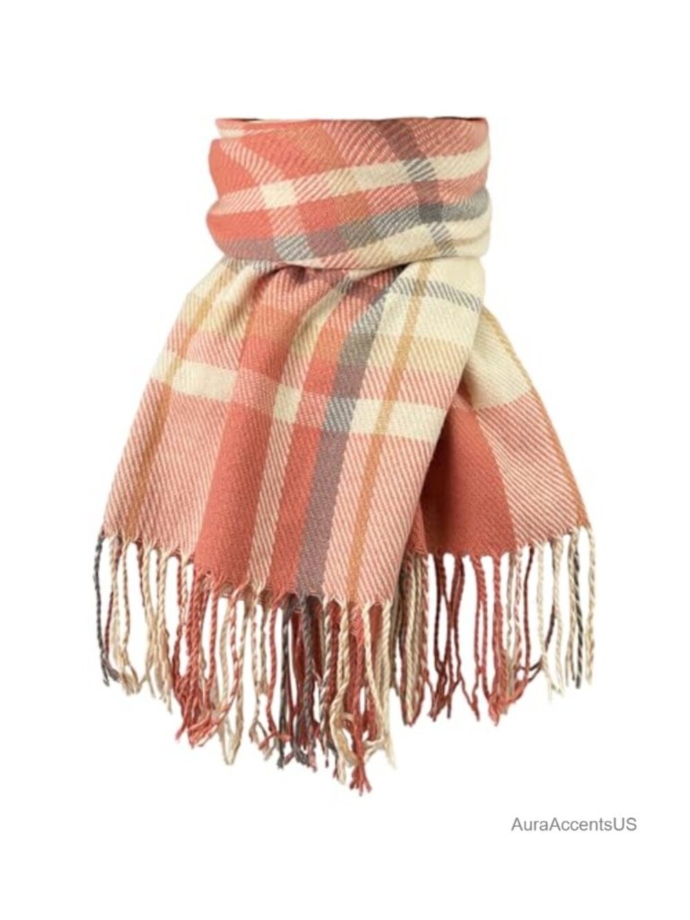 Cashmere Feel Plaid Scarf Shawl Wrap Winter Warm